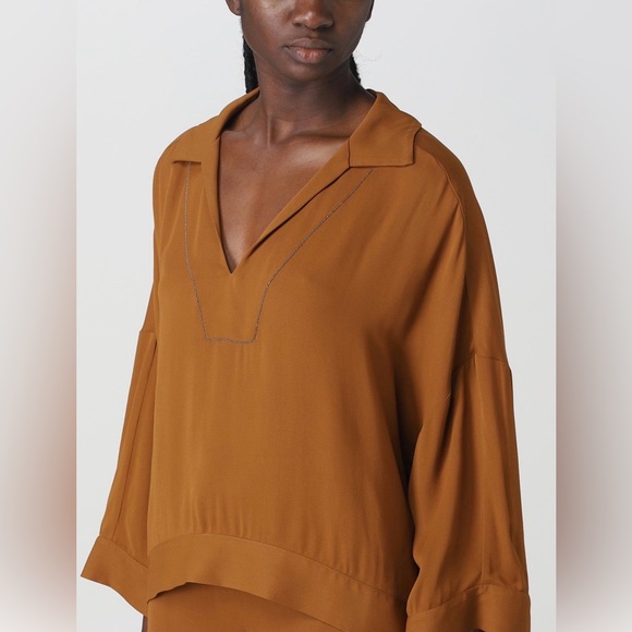 Fabiana Filippi v-neck Blouse Raglan Sleeve M/L - Picture 3 of 12